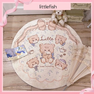 【littlefish】MIikko圓形 地墊 可愛 小熊少女心 蘿莉塔 拍照 地毯 臥室 床邊毯 鏡前毯子