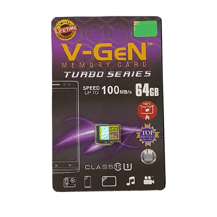 Micro SD VGEN 64GB 衝突 10 速 100