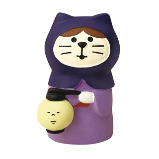 日本 DECOLE Concombre 中秋旅貓公仔/ 提螢光燈籠的隱身黑帽貓貓 eslite誠品