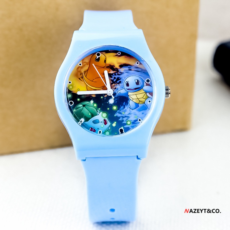 兒童手錶 新款時尚兒童矽膠石英錶可愛卡通男女孩電子錶 寵物小精靈