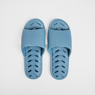 【HOLA】EVA緩壓排水浴室拖鞋-靛藍M (25.5cm)