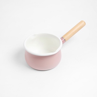 【HOLA】時尚琺瑯單柄湯鍋15cm-櫻花粉