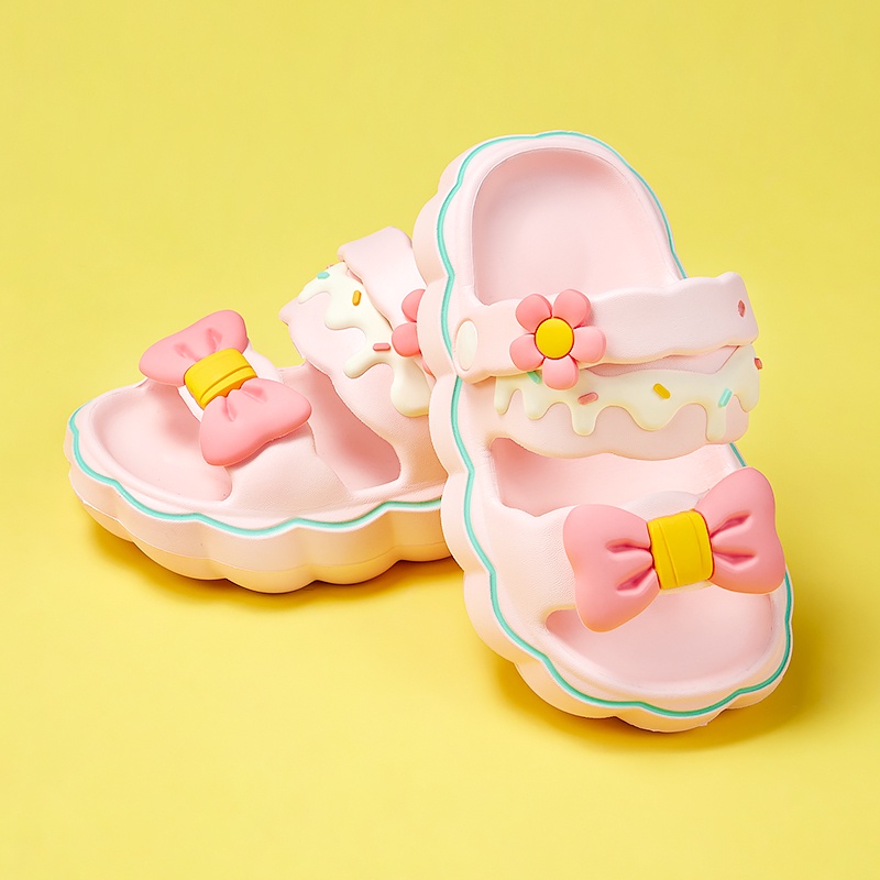 Cheerful Mario兒童拖鞋夏季兒童室內女孩寶寶家用防滑crocs外出沙灘拖鞋