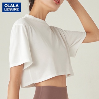Olala 瑜伽上衣 時尚短袖運動上衣 休閒速乾上衣