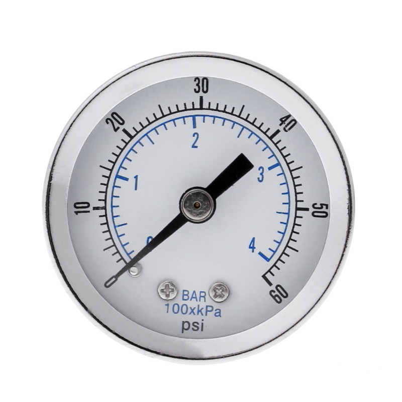 Pcf* 1.5" 真空壓力表透明錶盤0-60 PSI 1/8" NPT 壓縮機底部連接監視器空氣水氣體壓力