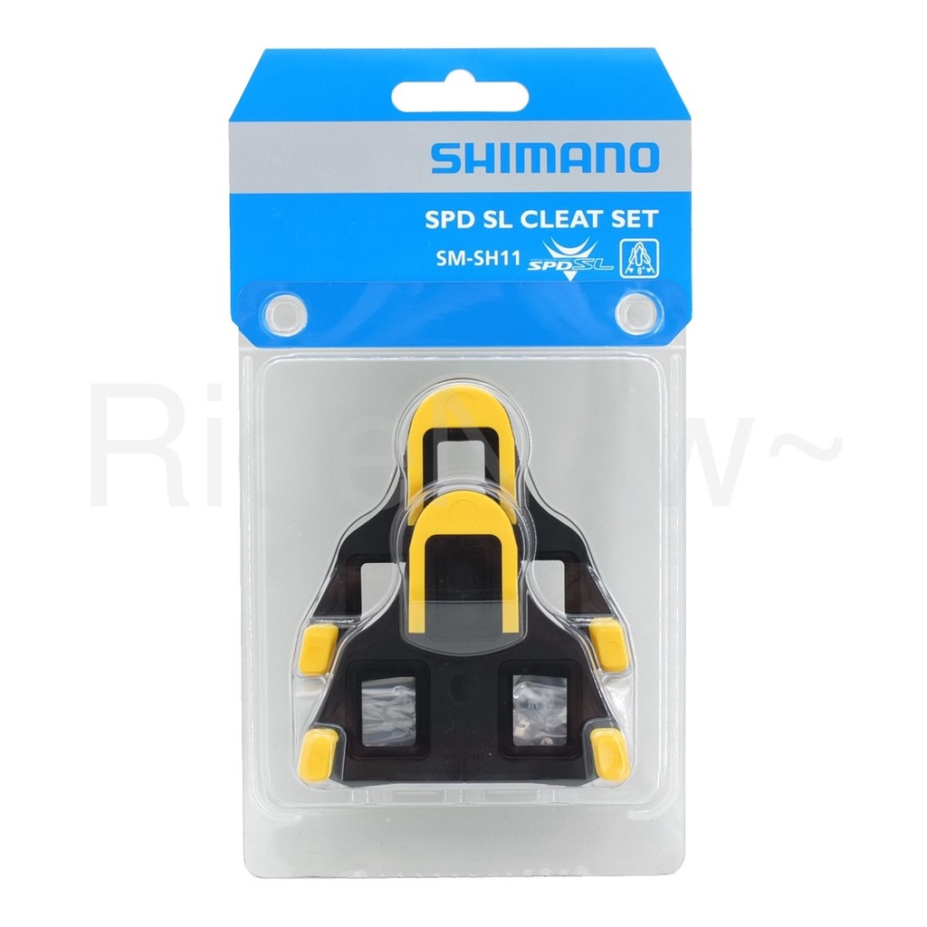 全新 Shimano SPD SL SM-SH11 自行車踏板扣片 黃色 一對入