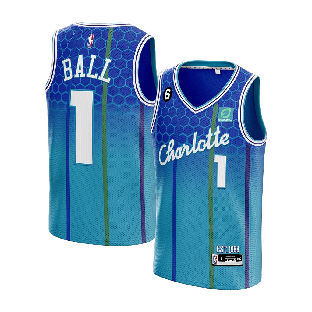 球衣 Lamelo Ball Charlotte Hornets 1 藍色 CITY Swingman 籃球 NBA 襯