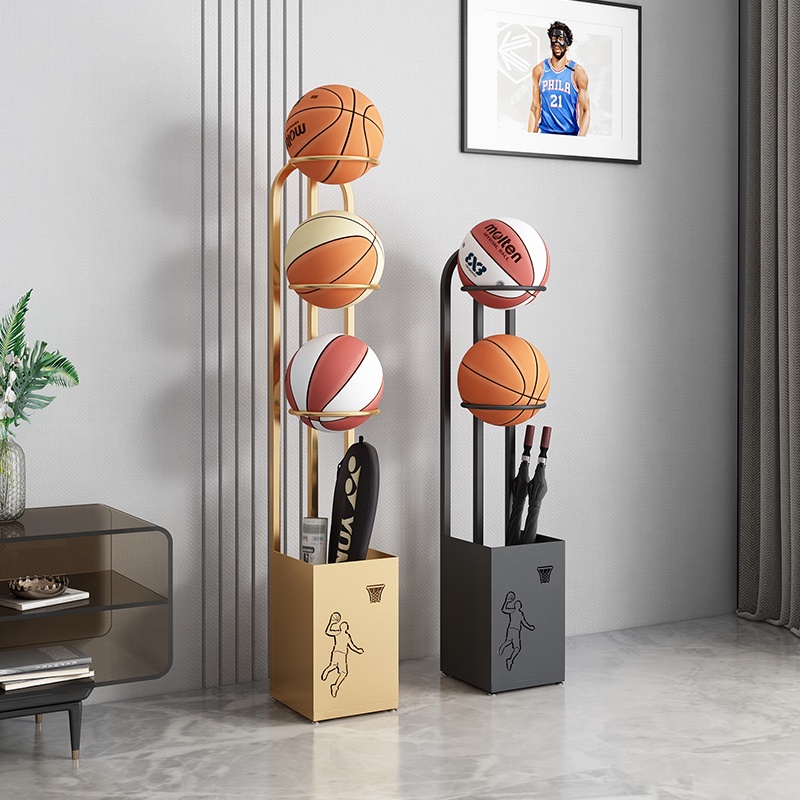 🔥免運  籃球置物架 家用桌球羽毛球運動健身體育用品收納筐 籃球足球收納架