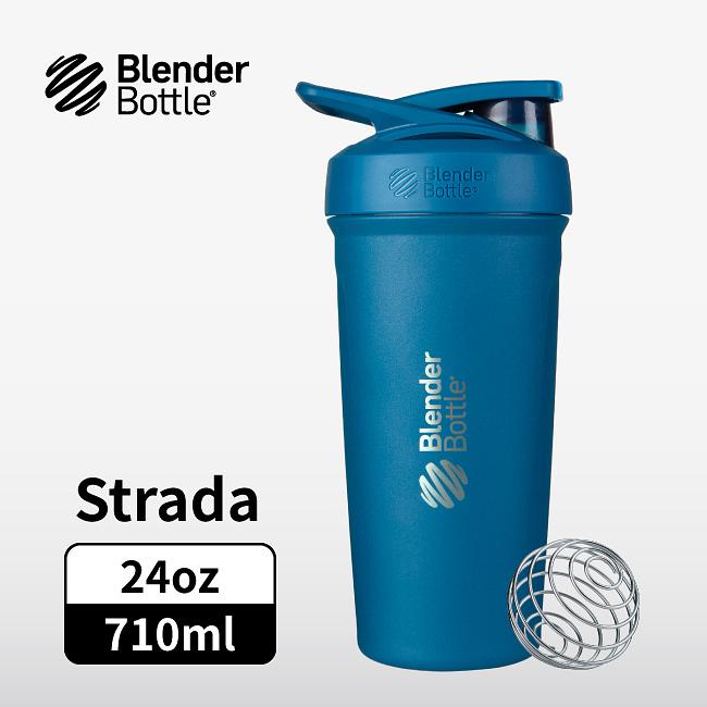 BlenderBottle Strada按壓式不鏽鋼水壺/ 24oz/ 710ml/ 礦藍 eslite誠品