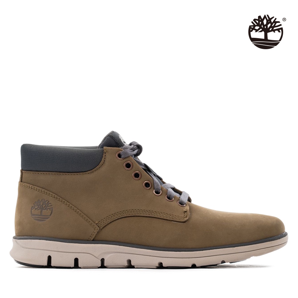 Timberland 男款橄欖綠磨砂皮革舒適緩震Bradstreet查卡靴|A42ZE327