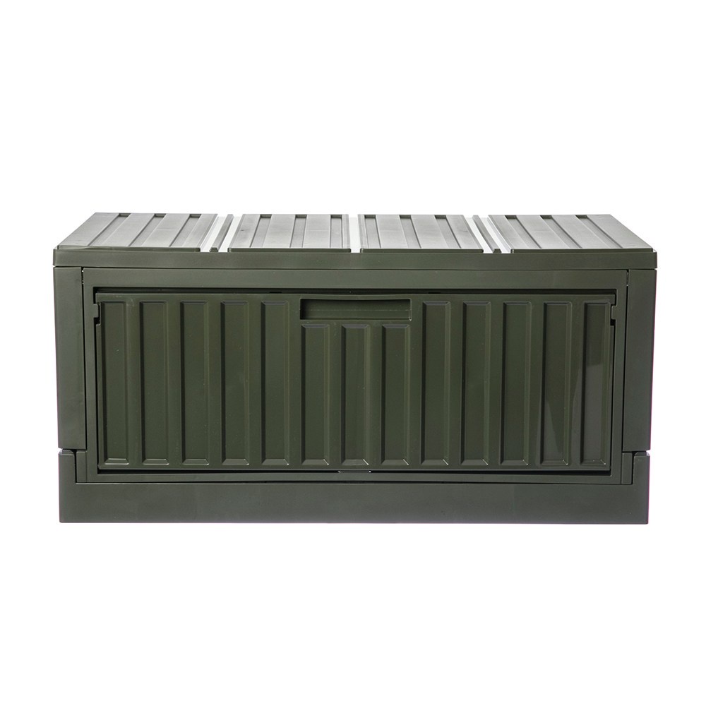 【HOLA】側開摺疊貨櫃箱-深綠
