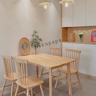 茶言傢俱 免運 北歐全實木餐桌現代簡約橡木小戶型吃飯桌傢用餐桌椅組閤定製傢具