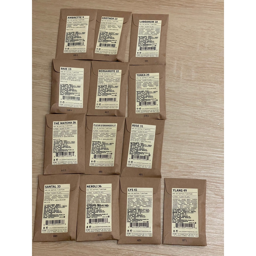 『壹手』Le Labo 台灣專櫃正裝 0.75ml  全系列 沾式 試管香水 全新 13 22 26 29 31 33