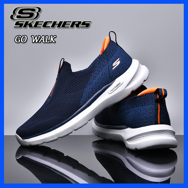 2024新款 *Skechers_GO Walk HYPER BURST 男鞋大碼超輕飛織運動鞋一腳蹬休閒鞋