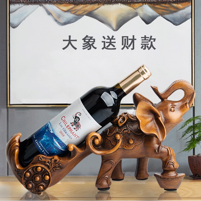 創意酒架擺件仿木大象酒架吉象家居擺件歐式紅酒酒架