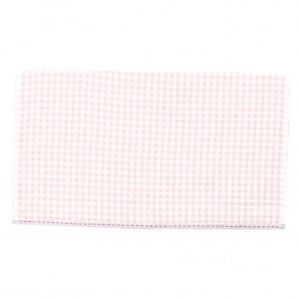 【HOLA】和風紗布格紋毛巾(粉)34x76