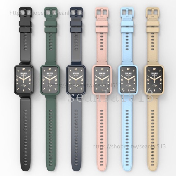 適用小米手環7 PRO 一體錶帶智能 Mi watch 7 PRO 半包PC殼+TPU錶帶 硅膠 小米智能手錶 腕帶