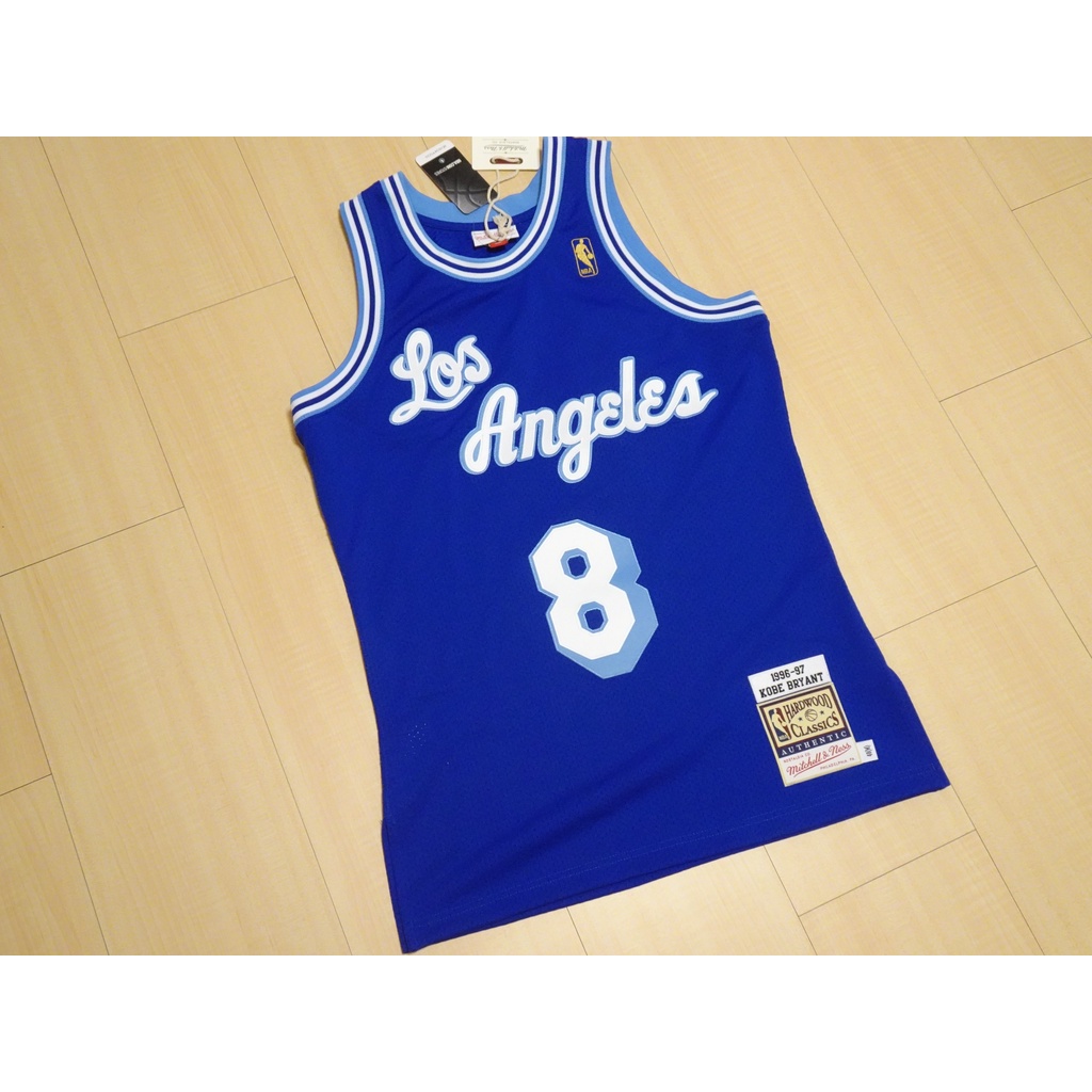 Mitchell &amp; Ness Los Angeles Lakers 96 Kobe Bryant 草寫藍色 湖人隊球衣