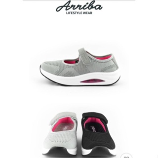 ARRIBA 艾樂跑女鞋 氣墊系列娃娃鞋 黑色 灰色 FA576