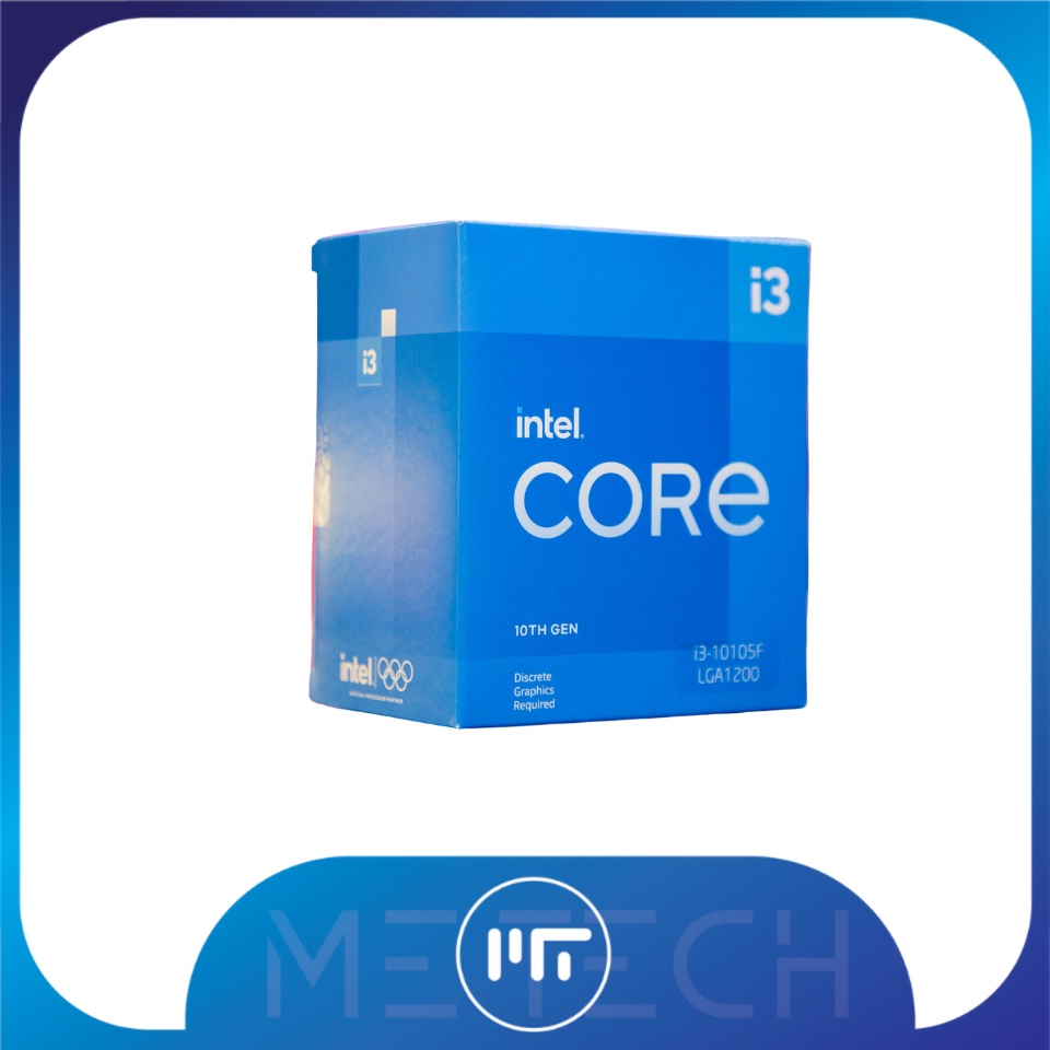 Cpu Intel Core i3-10105F(3.7GHz 渦輪高達 4.4Ghz,4 核 8 線程)- 正品
