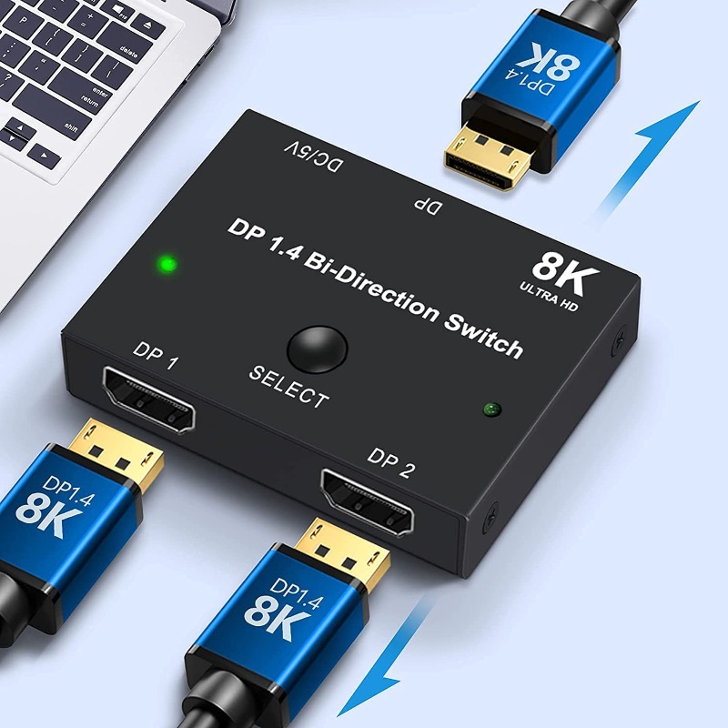 Displayport 切換器 8K@60Hz 雙向 DP 1.4 切換器 8K@60Hz 4K@120Hz Displ