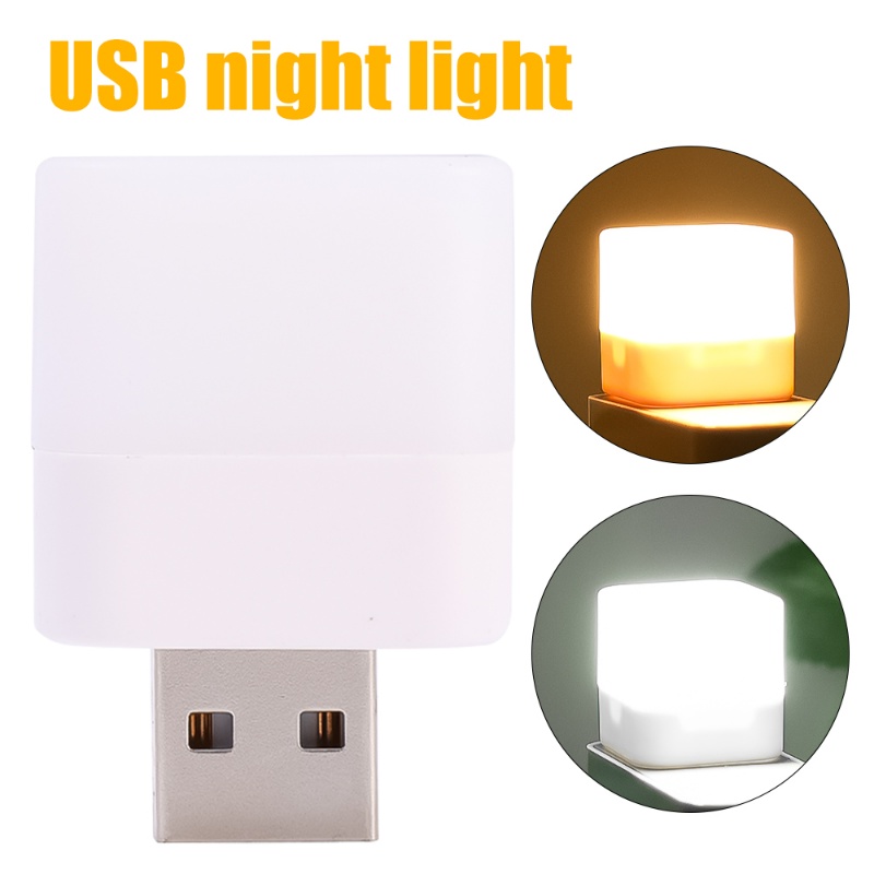 1pc USB 插頭燈迷你 LED 小夜燈/移動電源充電書燈小型閱讀護眼燈露營設備