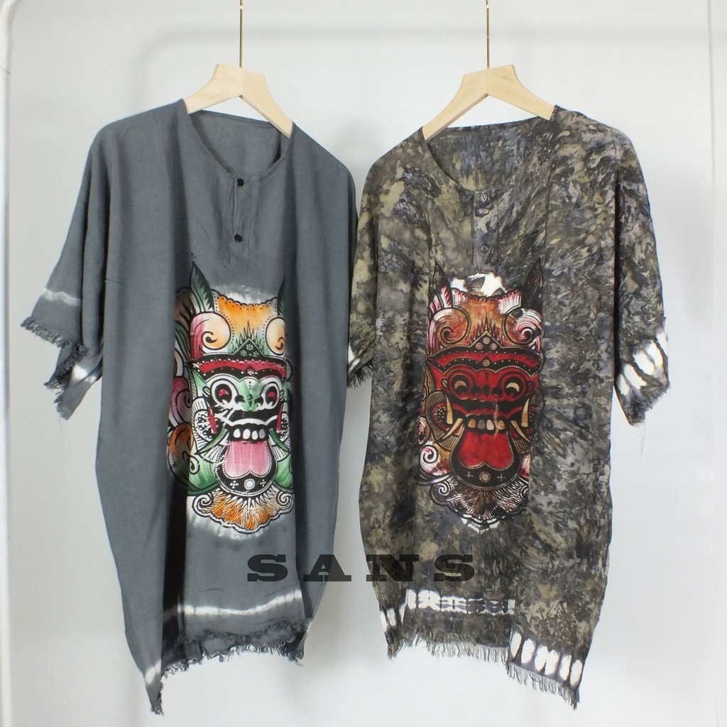 2 件裝 barong bali 男女裝短袖巴厘島衣服休閒 T 恤