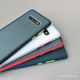 三星手機殼 膚感撞色三星s10+/s10 5g/s21/note10+/s20Ultra手機殻 全包防摔套 磨砂防摔矽膠