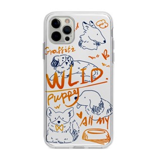 塗鴉卡通小狗適用iphone15promax手機殼蘋果14華為12mini簡約個性11/vivo/7plus/8p透明x