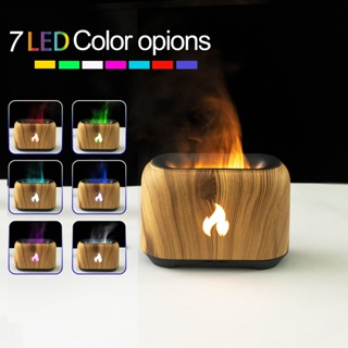 3D火焰香薰機 七彩燈空氣加溼器 USB靜音水氧機