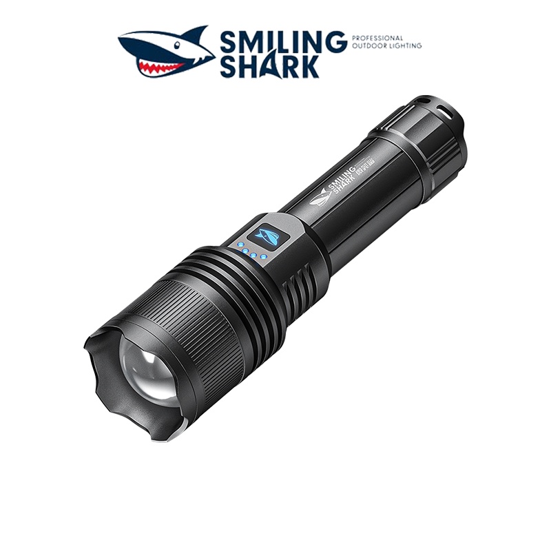微笑鯊正品 SD5212 强光手電筒M80超亮遠射手電led USB充電變焦防水家用停電應急耐用戶外登山26650長續航