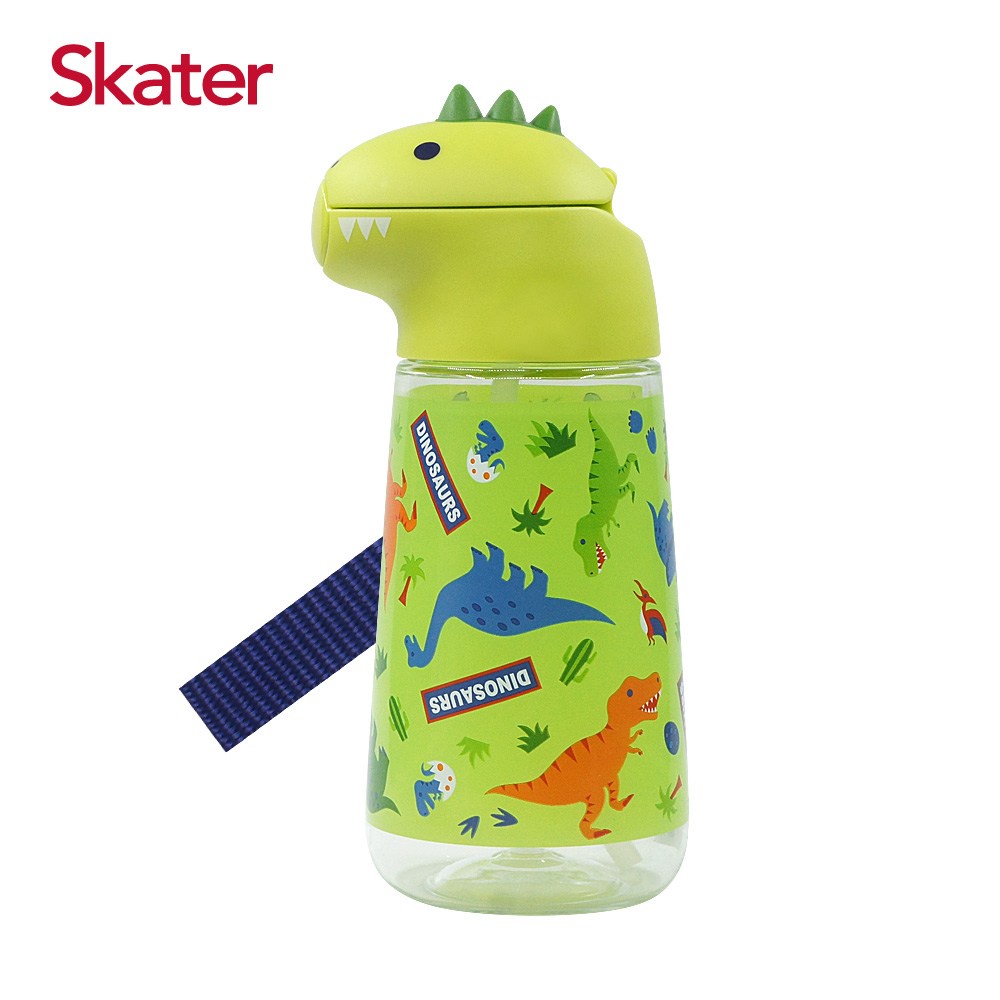【HOLA】Skater 恐龍吸管水壺(420ml)綠