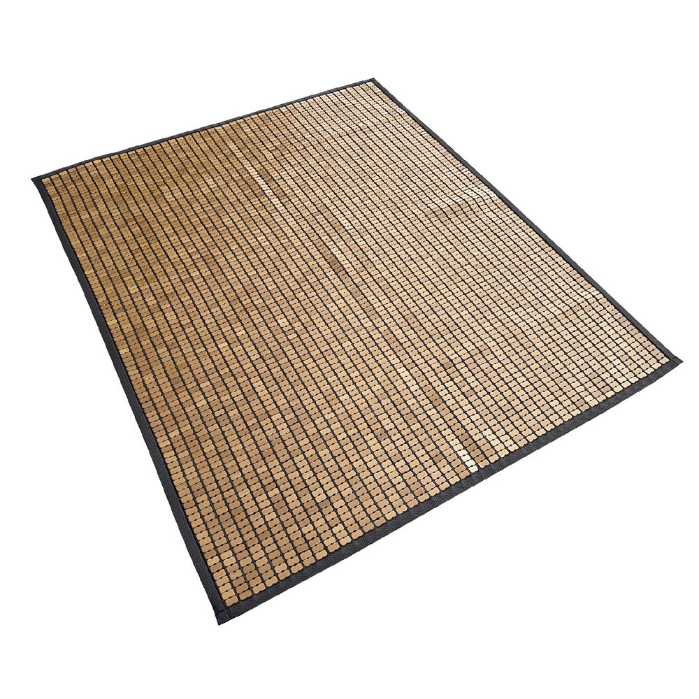 【HOLA】夏沁炭化麻將竹雙人床蓆150x186cm 灰版雙布繩
