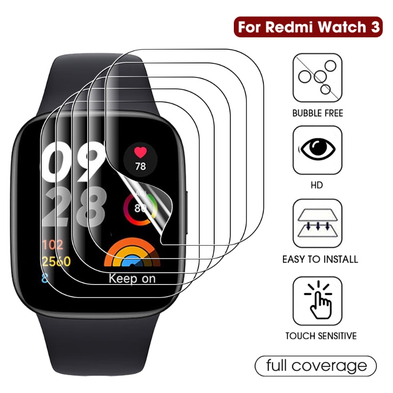 【批發價】5個起批REDMI XIAOMI 適用於小米紅米手錶 3 軟屏保護膜的 9D 曲面水凝膠膜