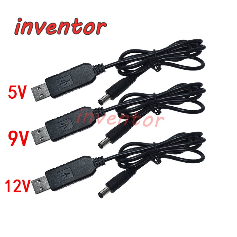 Usb 電源升壓線 DC 5V 轉 DC 9V / 12V 升壓模塊 USB 轉換器適配器電纜 2.1x5.5mm 插頭