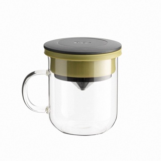 【HOLA】丹麥研磨過濾咖啡玻璃杯350ml 2.0(黑+綠)