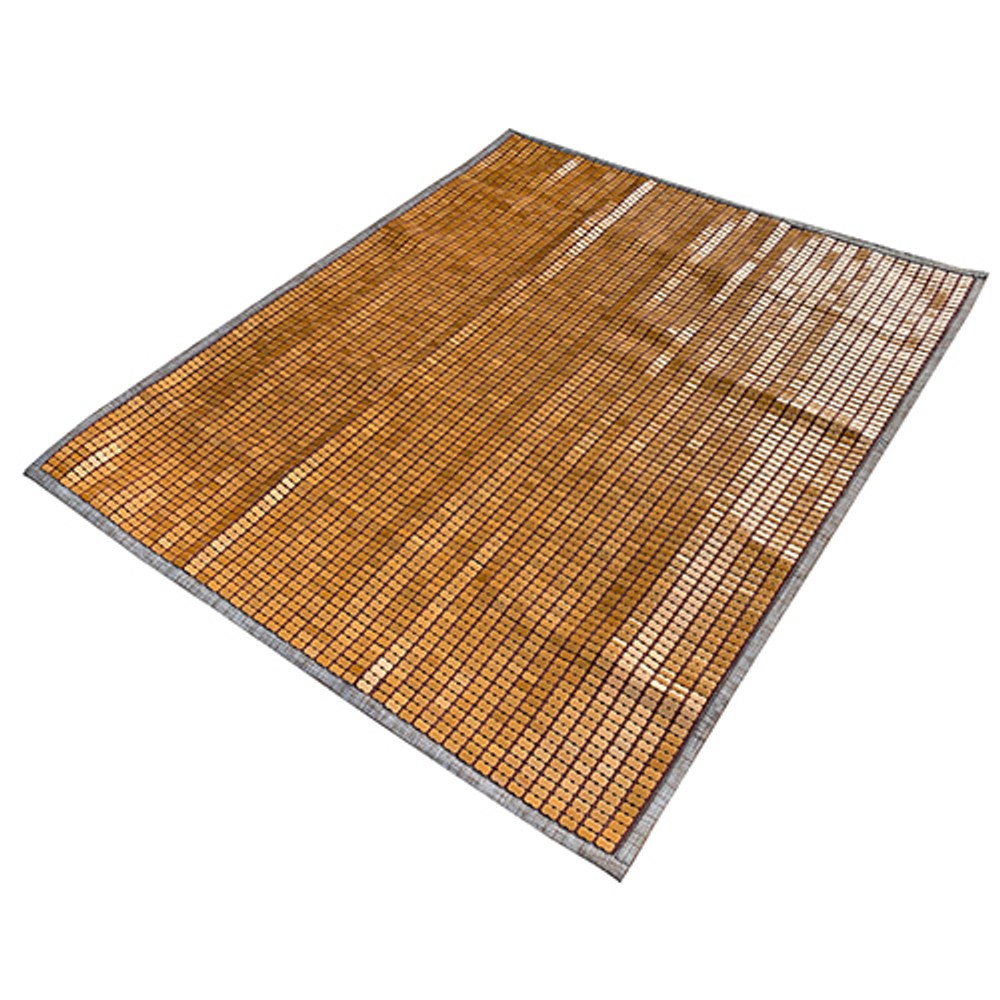 【HOLA】夏祭炭化麻將竹雙人床蓆150x186 雙布繩