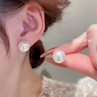DREJEW 真金電鍍珍珠耳環 S925銀針 韓國輕奢高級感優雅溫柔氣質耳環 耳夾 夾式耳環 耳環女 個性耳飾