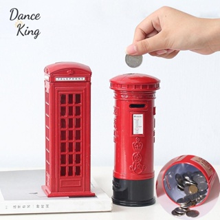 模型優雅復古郵筒存錢罐家用英文電話亭存錢罐生日禮物模型公仔銀行盒