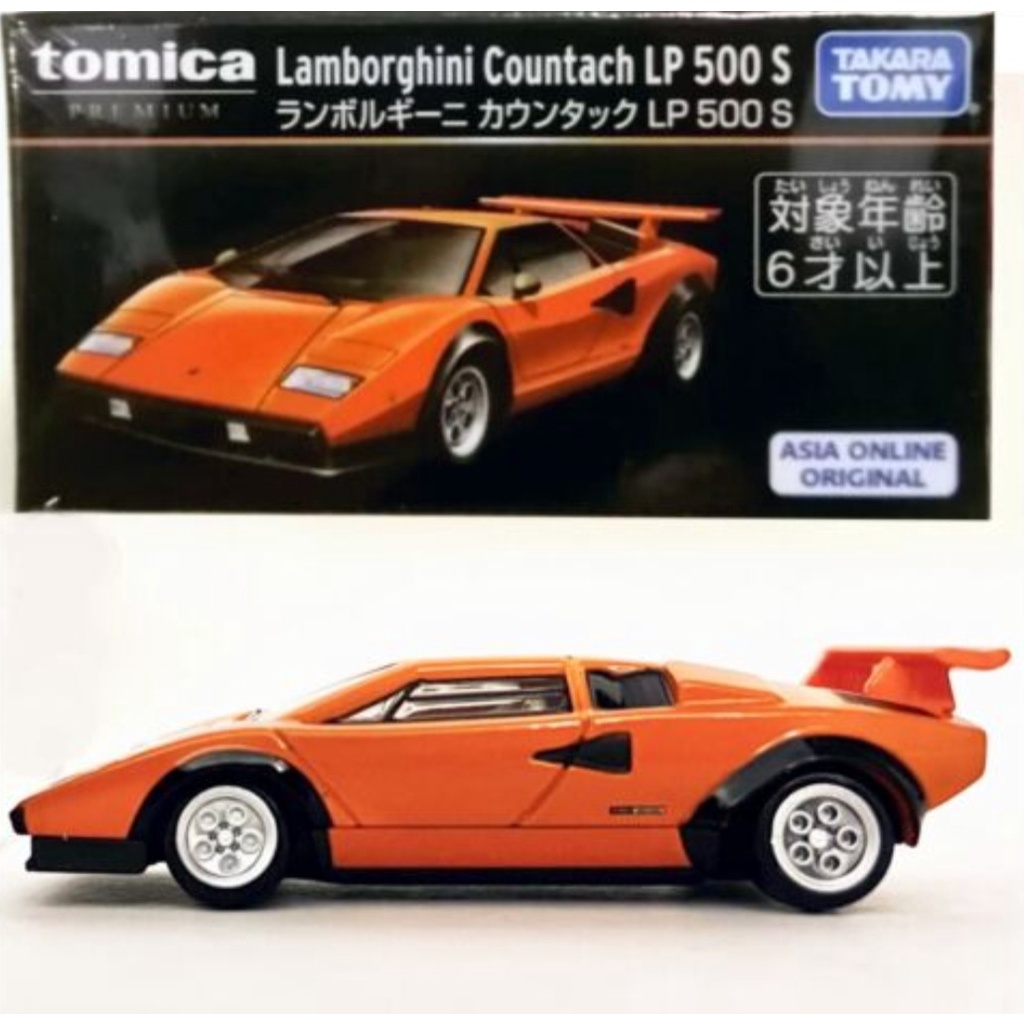 Toy tomica premium, Lambor Countach LP500S(橙色)汽車模型,全盒密封,PVC