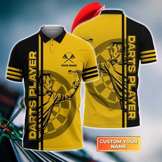 Red Dart T 恤,3D 個性男士 Polo 印花透裝短袖夏季襯衫,休閒街頭 Polo 衫,