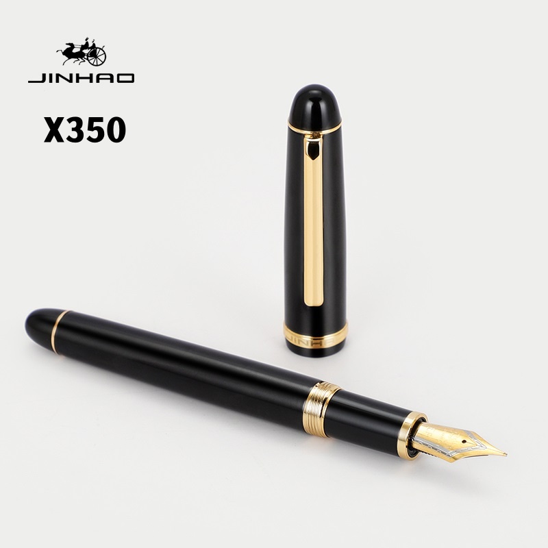 Penlab Jinhao X350 鋼筆復古優雅桶金夾細/中筆尖用於書寫簽名 C7345
