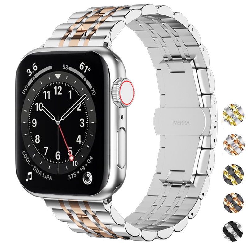 不銹鋼錶帶替換可調節錶帶適用於 Apple Watch Series 8 7 6 Se 5 4 3 49mm 42Mm