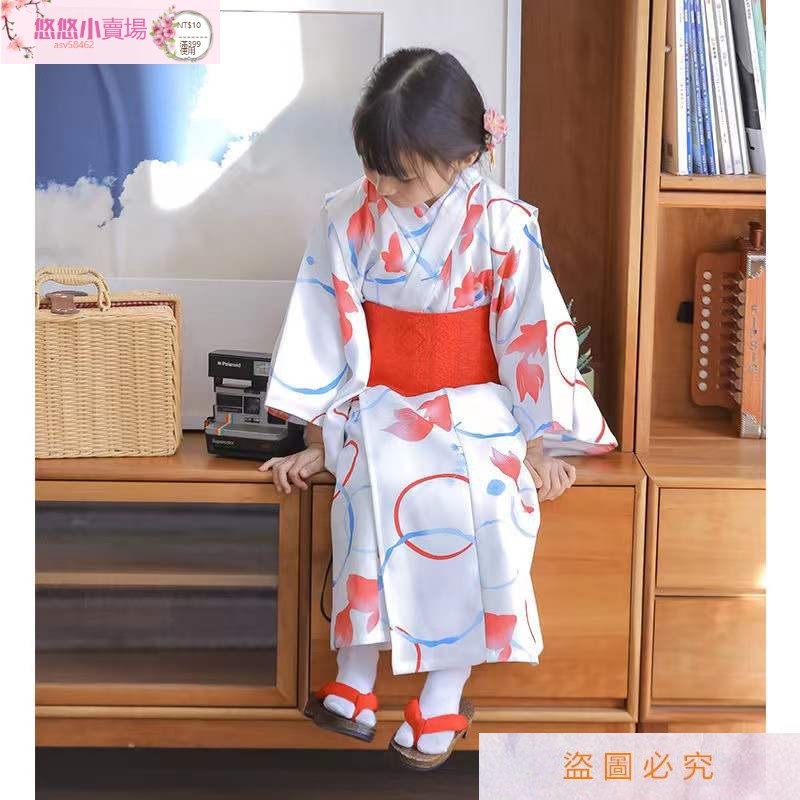 悠悠💕和服 和服浴衣 女童和服 日本花火大會 高品質兒童和服 日式和風櫻花和服童裝💕asv584