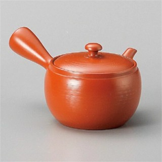 現貨 日本製 常滑燒 竹春作 朱泥 日式茶壺｜手作茶壺 日本茶道 茶陶 橫手急須 紫砂壺 陶瓷網 泡茶 茶壺 富士通販