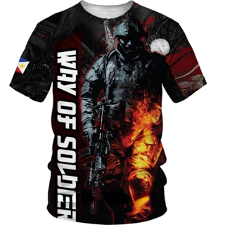 Army OF TACTICAL T-Shirt MAN 全昇華3D印花T恤夏季透氣短袖T恤