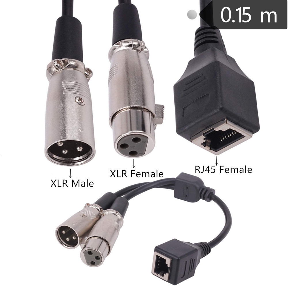 頻道 轉換器 RJ45 to XLR Male+Female rj45母轉卡儂母+卡儂公一分二線 音訊 轉接頭