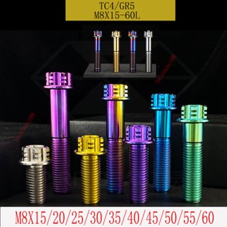 Tc4/gr5 M8x15MM-60L 鈦合金法蘭頭 Torx 螺絲螺栓 M8 摩托車鈦合金螺絲