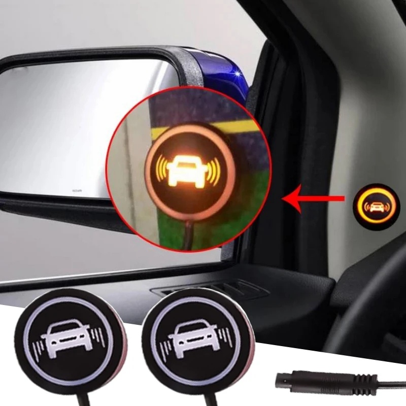 2 件裝車輛盲區監控指示燈汽車盲點雷達檢測系統報警安全駕駛蜂鳴器報警器 BSD 警示燈汽車信號燈
