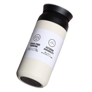 日式304不鏽鋼真空保溫杯-平蓋350ml(米白)[大買家]